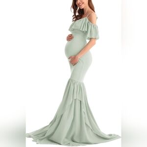 Elegant Off-Shoulder Mint Green Dress